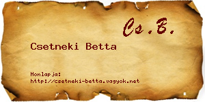 Csetneki Betta névjegykártya